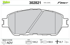 Sada brzdových destiček, kotoučová brzda VALEO 302821