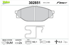 Sada brzdových destiček, kotoučová brzda VALEO 302851
