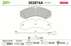 Sada brzdových destiček, kotoučová brzda VALEO 302874A
