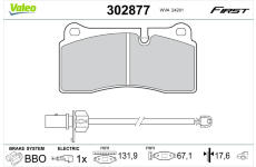 Sada brzdových destiček, kotoučová brzda VALEO 302877