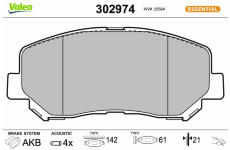 Sada brzdových destiček, kotoučová brzda VALEO 302974
