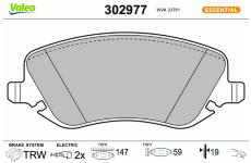 Sada brzdových destiček, kotoučová brzda VALEO 302977