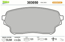 Sada brzdových destiček, kotoučová brzda VALEO 303050