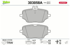 Sada brzdových destiček, kotoučová brzda VALEO 303058A