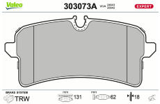 Sada brzdových destiček, kotoučová brzda VALEO 303073A