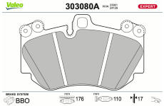 Sada brzdových destiček, kotoučová brzda VALEO 303080A