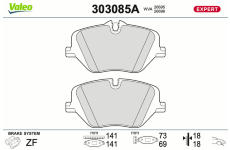 Sada brzdových destiček, kotoučová brzda VALEO 303085A