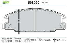 Sada brzdových destiček, kotoučová brzda VALEO 598020