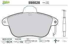 Sada brzdových destiček, kotoučová brzda VALEO 598028