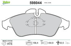Sada brzdových destiček, kotoučová brzda VALEO 598044