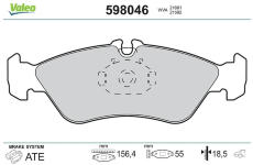 Sada brzdových destiček, kotoučová brzda VALEO 598046