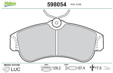 Sada brzdových destiček, kotoučová brzda VALEO 598054
