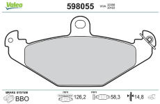 Sada brzdových destiček, kotoučová brzda VALEO 598055
