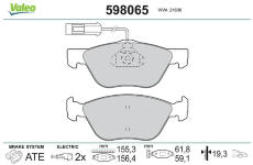Sada brzdových destiček, kotoučová brzda VALEO 598065