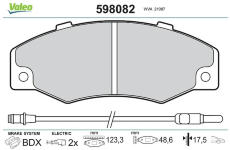 Sada brzdových destiček, kotoučová brzda VALEO 598082