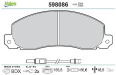 Sada brzdových destiček, kotoučová brzda VALEO 598086