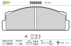 Sada brzdových destiček, kotoučová brzda VALEO 598090