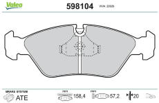 Sada brzdových destiček, kotoučová brzda VALEO 598104
