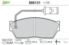 Sada brzdových destiček, kotoučová brzda VALEO 598131