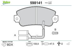 Sada brzdových destiček, kotoučová brzda VALEO 598141