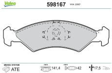 Sada brzdových destiček, kotoučová brzda VALEO 598167