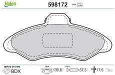 Sada brzdových destiček, kotoučová brzda VALEO 598172