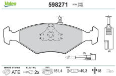 Sada brzdových destiček, kotoučová brzda VALEO 598271