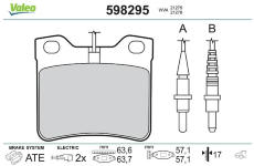 Sada brzdových destiček, kotoučová brzda VALEO 598295