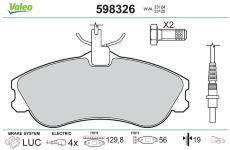 Sada brzdových destiček, kotoučová brzda VALEO 598326