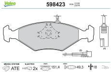 Sada brzdových destiček, kotoučová brzda VALEO 598423