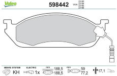 Sada brzdových destiček, kotoučová brzda VALEO 598442