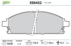 Sada brzdových destiček, kotoučová brzda VALEO 598452