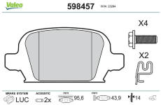 Sada brzdových destiček, kotoučová brzda VALEO 598457