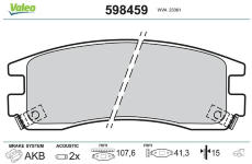 Sada brzdových destiček, kotoučová brzda VALEO 598459