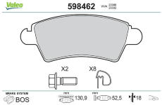 Sada brzdových destiček, kotoučová brzda VALEO 598462