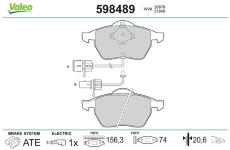 Sada brzdových destiček, kotoučová brzda VALEO 598489