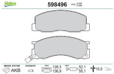 Sada brzdových destiček, kotoučová brzda VALEO 598496