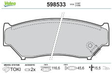 Sada brzdových destiček, kotoučová brzda VALEO 598533