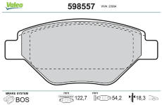 Sada brzdových destiček, kotoučová brzda VALEO 598557
