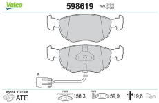 Sada brzdových destiček, kotoučová brzda VALEO 598619