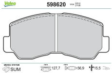 Sada brzdových destiček, kotoučová brzda VALEO 598620