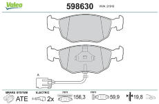 Sada brzdových destiček, kotoučová brzda VALEO 598630