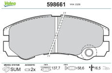 Sada brzdových destiček, kotoučová brzda VALEO 598661