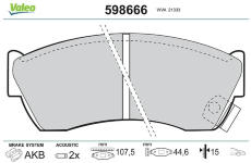 Sada brzdových destiček, kotoučová brzda VALEO 598666
