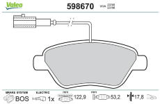 Sada brzdových destiček, kotoučová brzda VALEO 598670