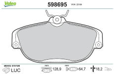 Sada brzdových destiček, kotoučová brzda VALEO 598695