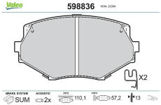 Sada brzdových destiček, kotoučová brzda VALEO 598836