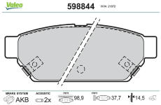 Sada brzdových destiček, kotoučová brzda VALEO 598844