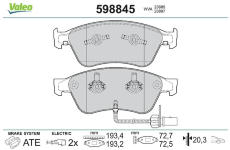 Sada brzdových destiček, kotoučová brzda VALEO 598845