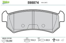 Sada brzdových destiček, kotoučová brzda VALEO 598874